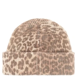 WOOL HAT WITH LEOPARD PATTERN
