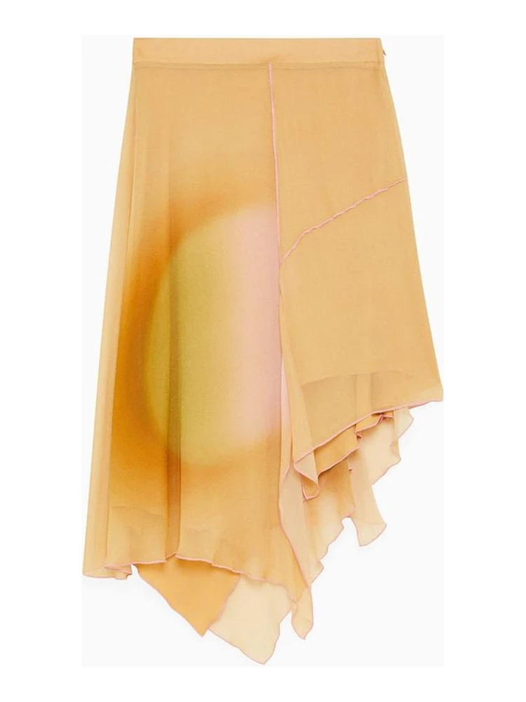 Multicolor Viscose Long Skirt