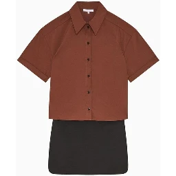 Bicolor Polyester Casual Dress