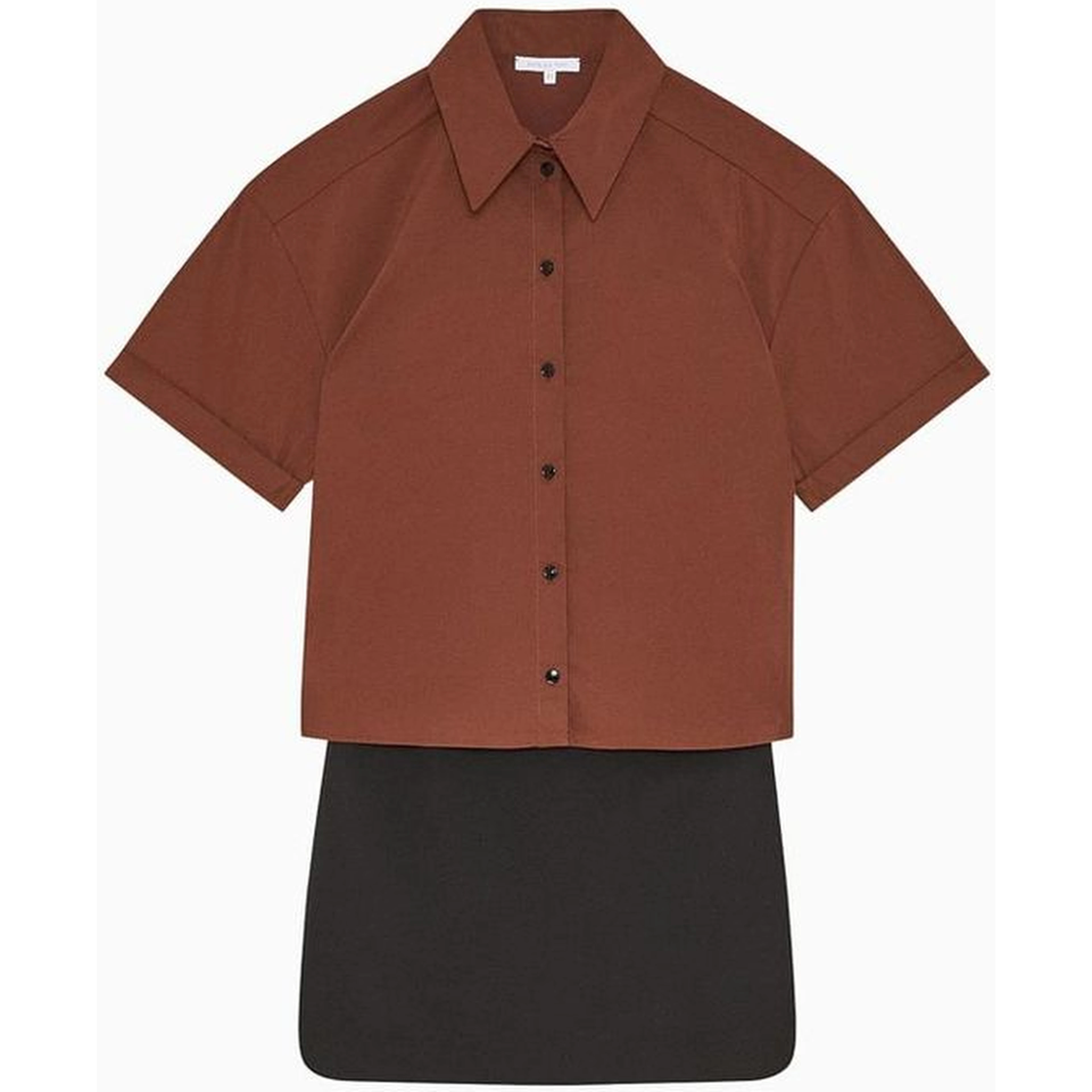 Bicolor Polyester Casual Dress