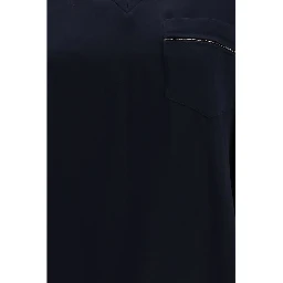 Blue Viscose T-Shirt