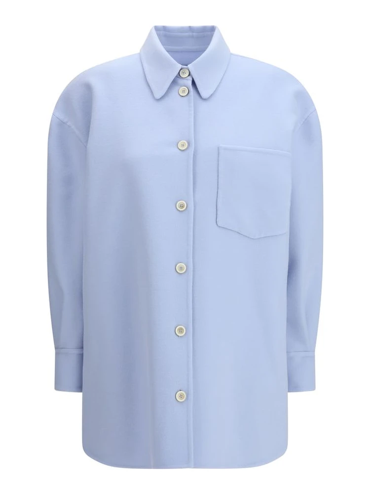 Light Blue Fleece Wool Shirt