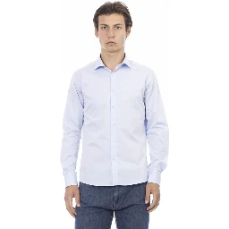 Blue Cotton Long Sleeve T-Shirt