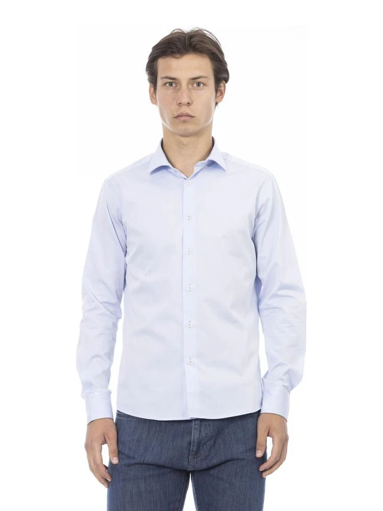 Blue Cotton Long Sleeve T-Shirt