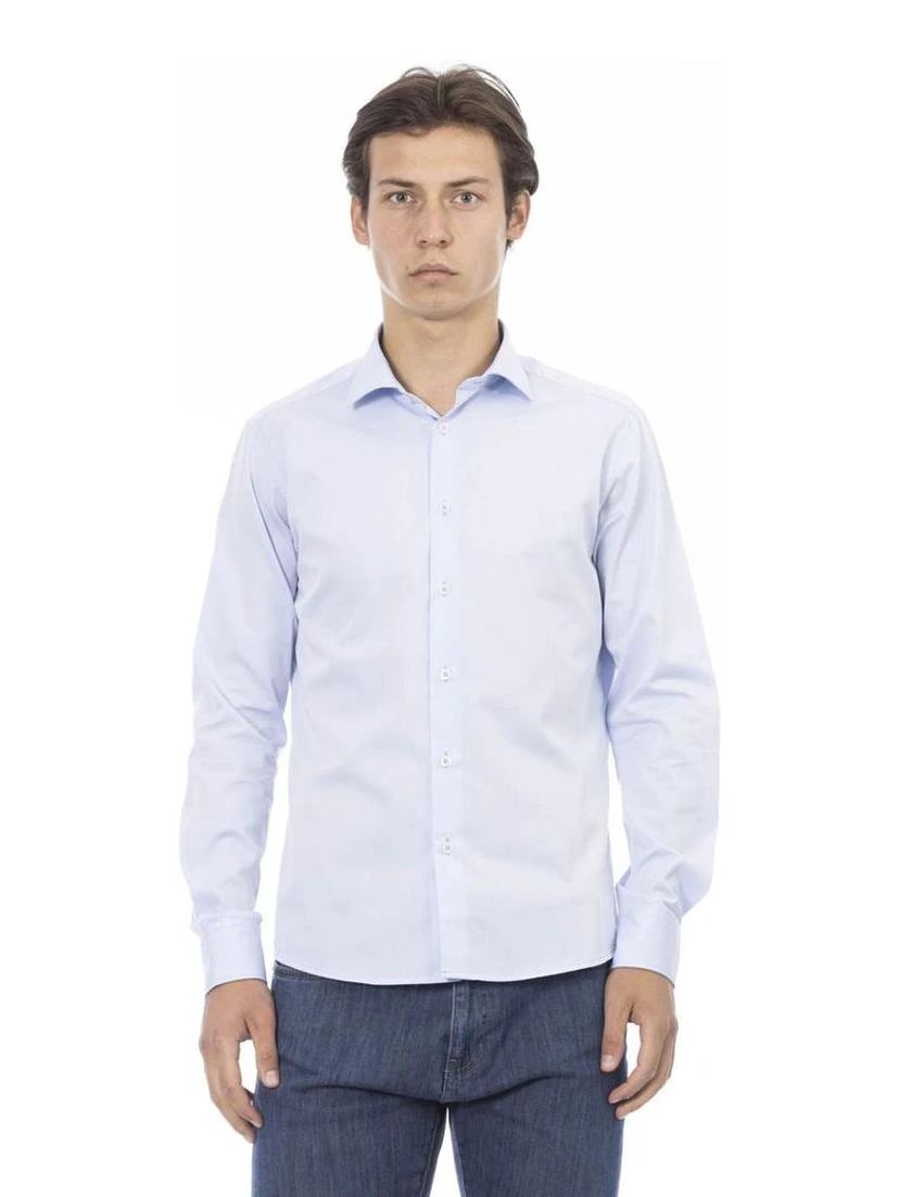 Blue Cotton Long Sleeve T-Shirt