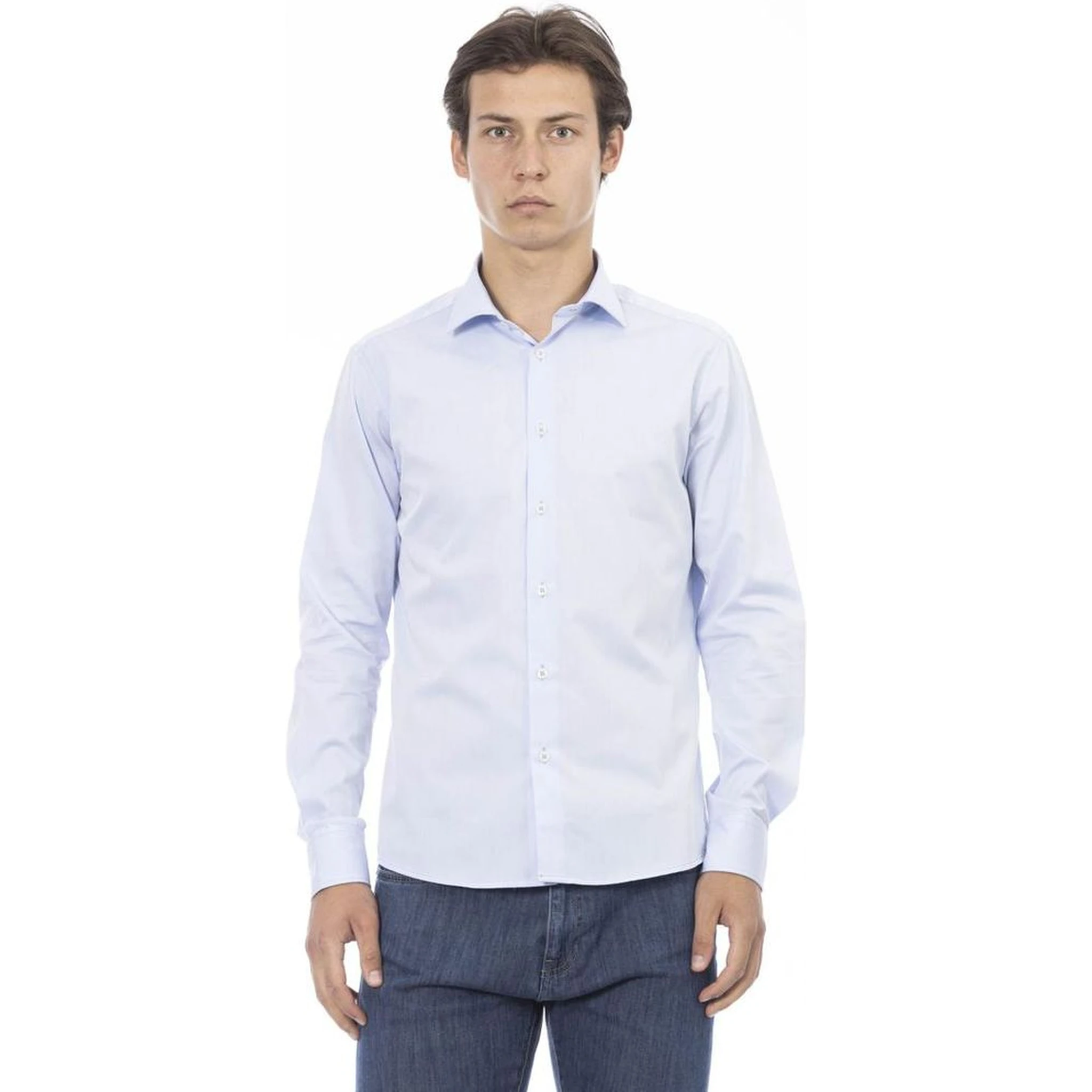 Blue Cotton Long Sleeve T-Shirt