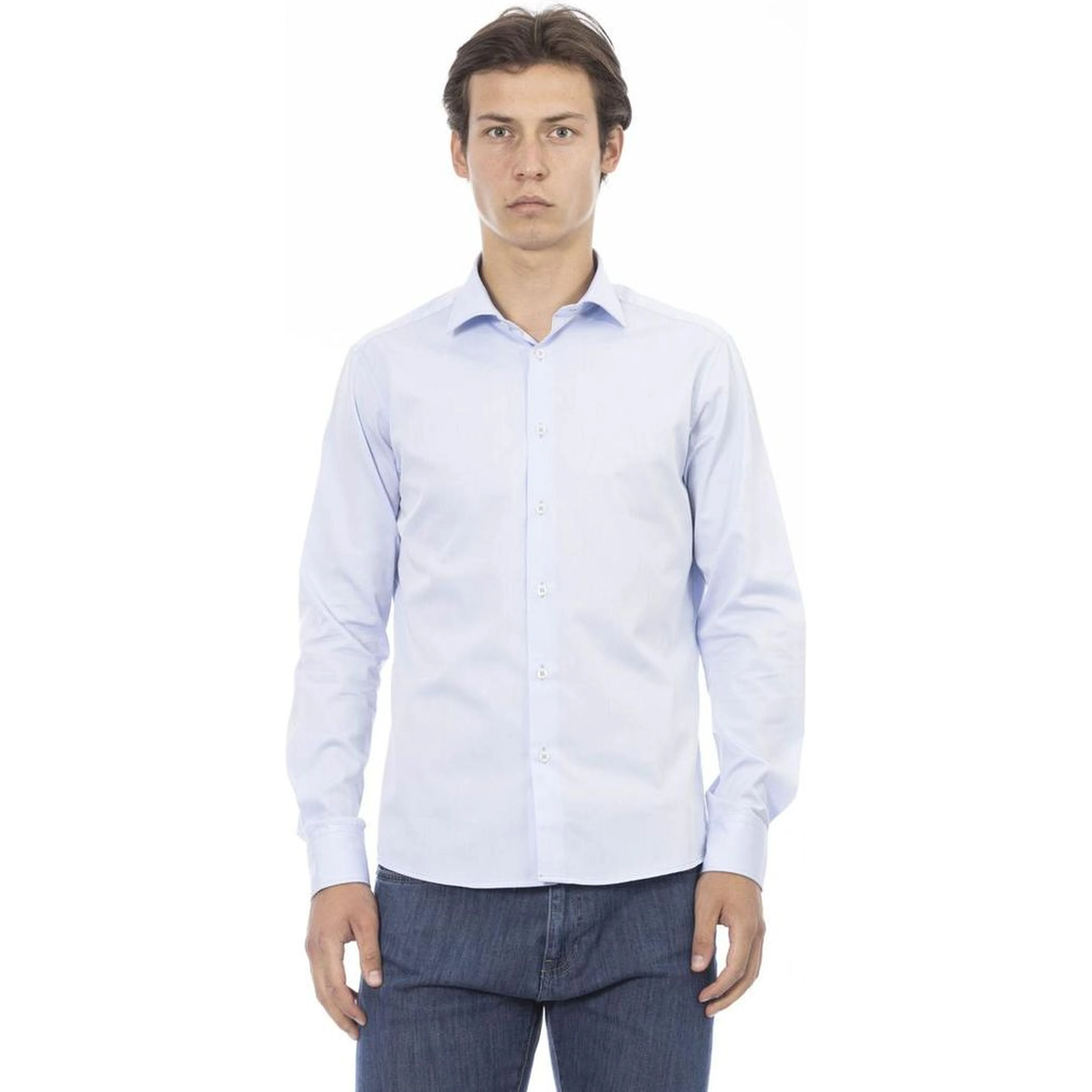 Blue Cotton Long Sleeve T-Shirt