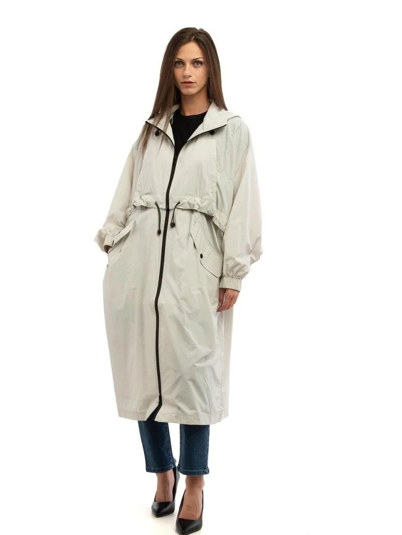 Gray Polyamide Rain Coat