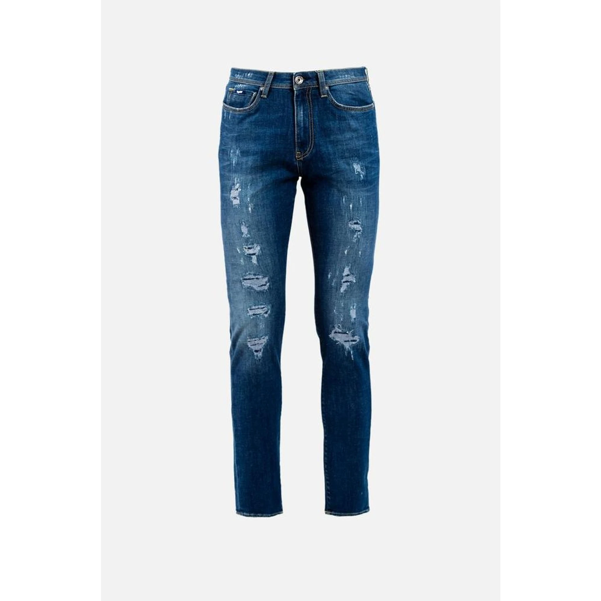 Blue Cotton Slim Fit Jeans