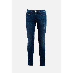 Blue Cotton Slim Fit Jeans