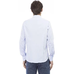 Blue Cotton Long Sleeve T-Shirt