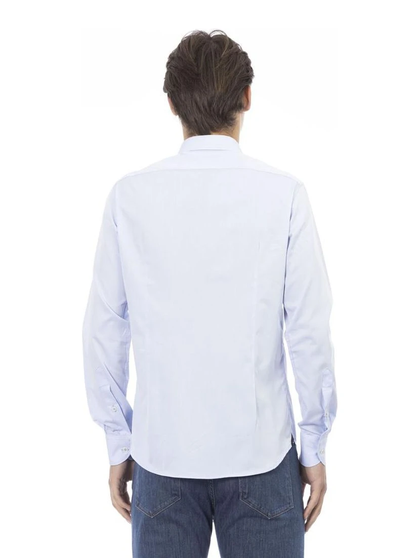 Blue Cotton Long Sleeve T-Shirt