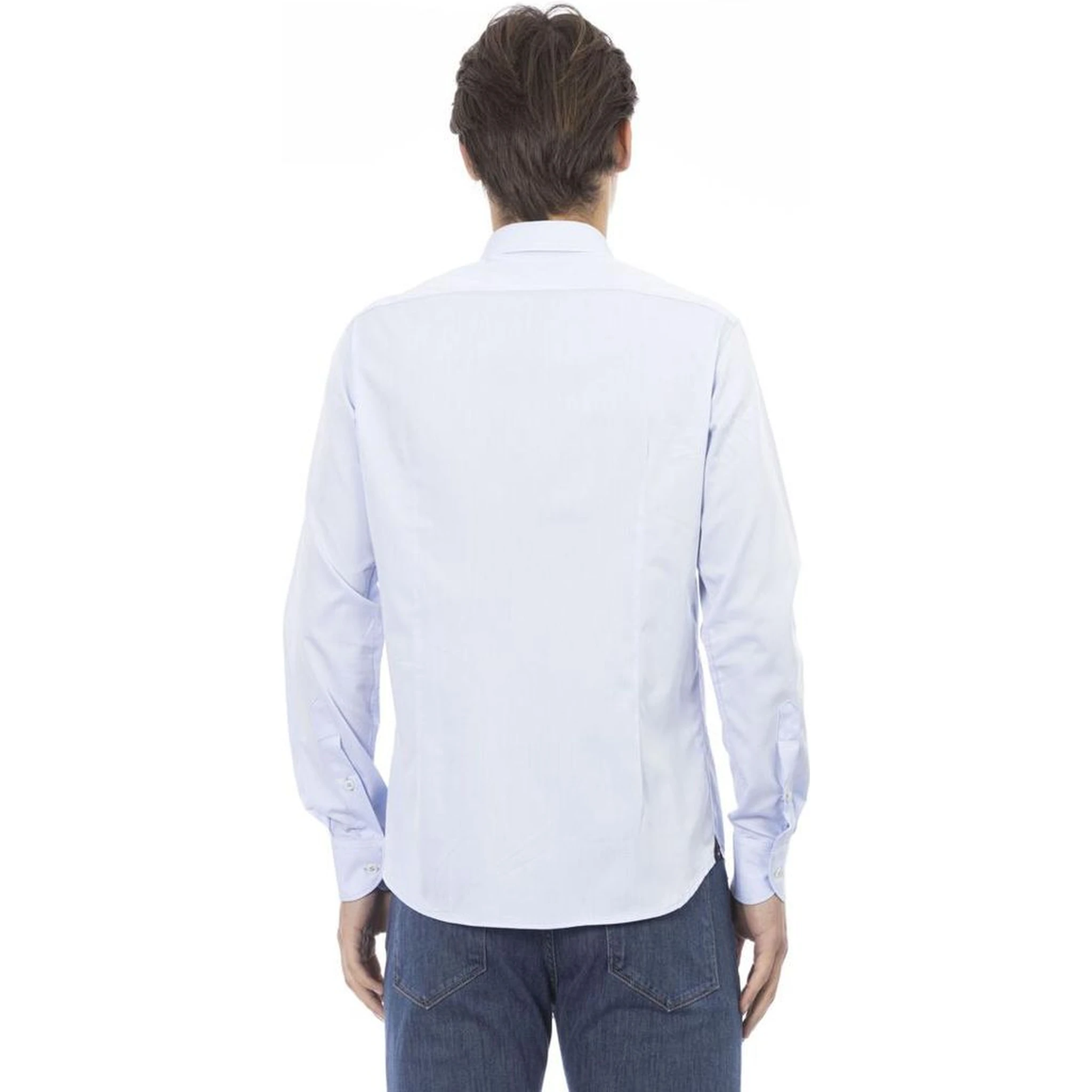 Blue Cotton Long Sleeve T-Shirt