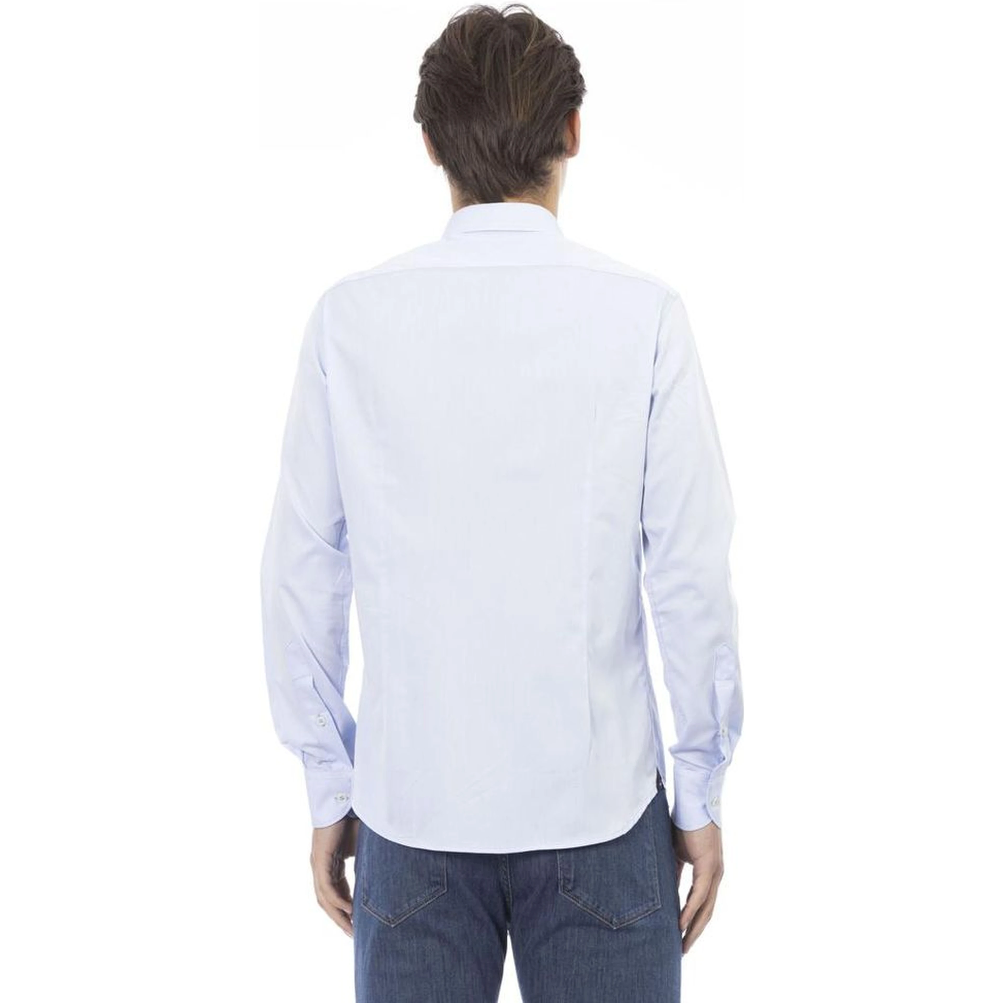 Blue Cotton Long Sleeve T-Shirt