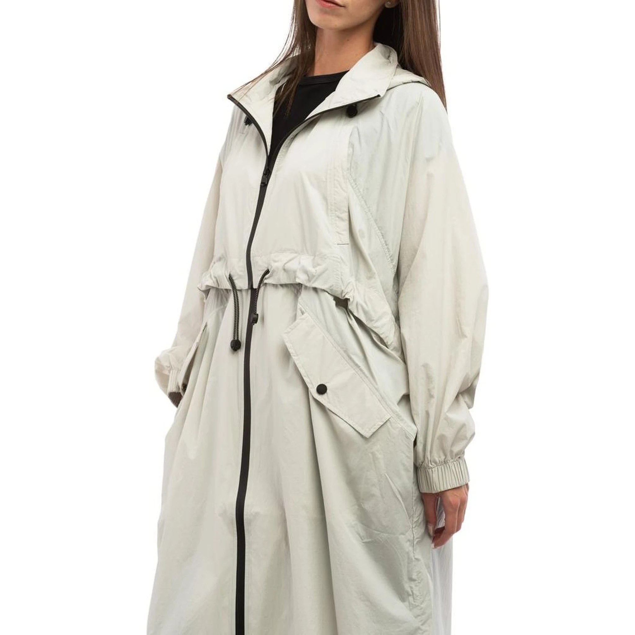 Gray Polyamide Rain Coat