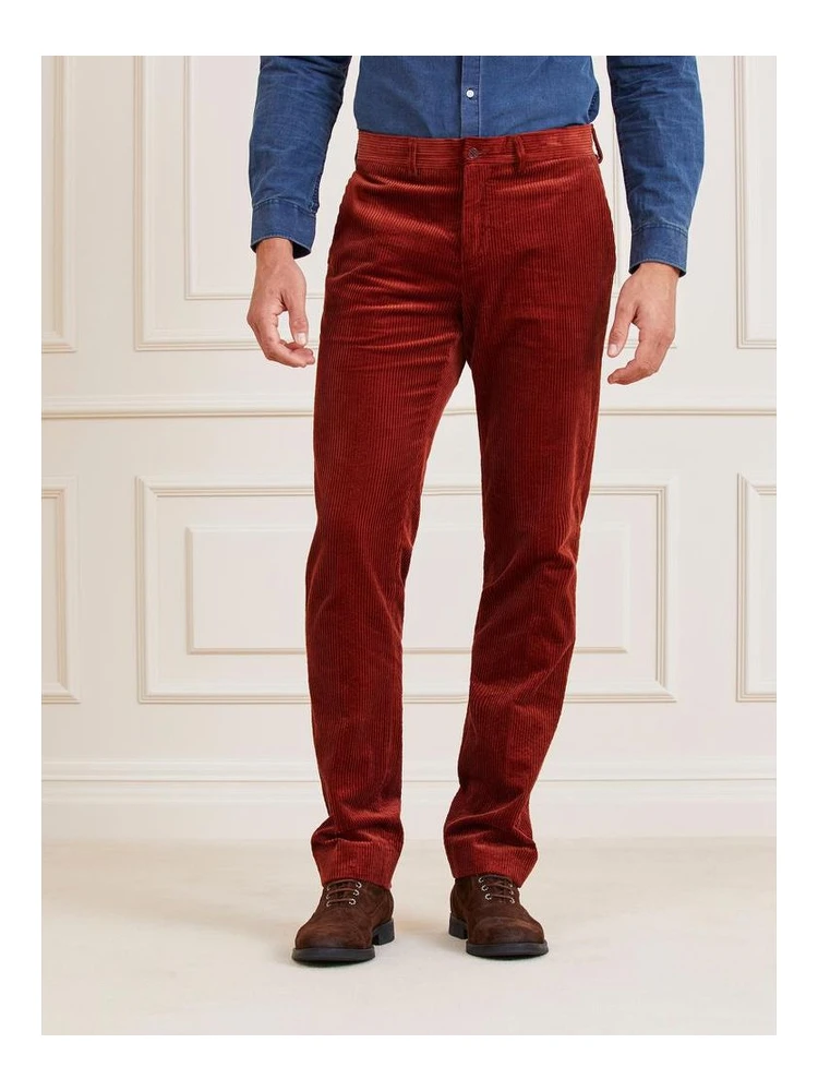 Brown Cotton Casual Pants
