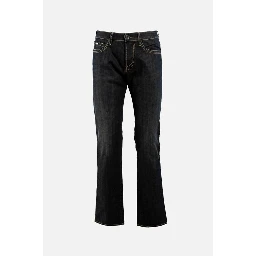 Gray Cotton Straight-Leg Jeans