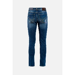 Blue Cotton Slim Fit Jeans