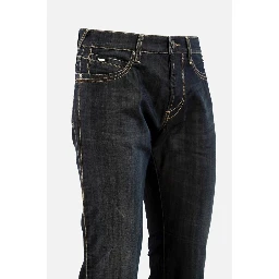 Gray Cotton Straight-Leg Jeans