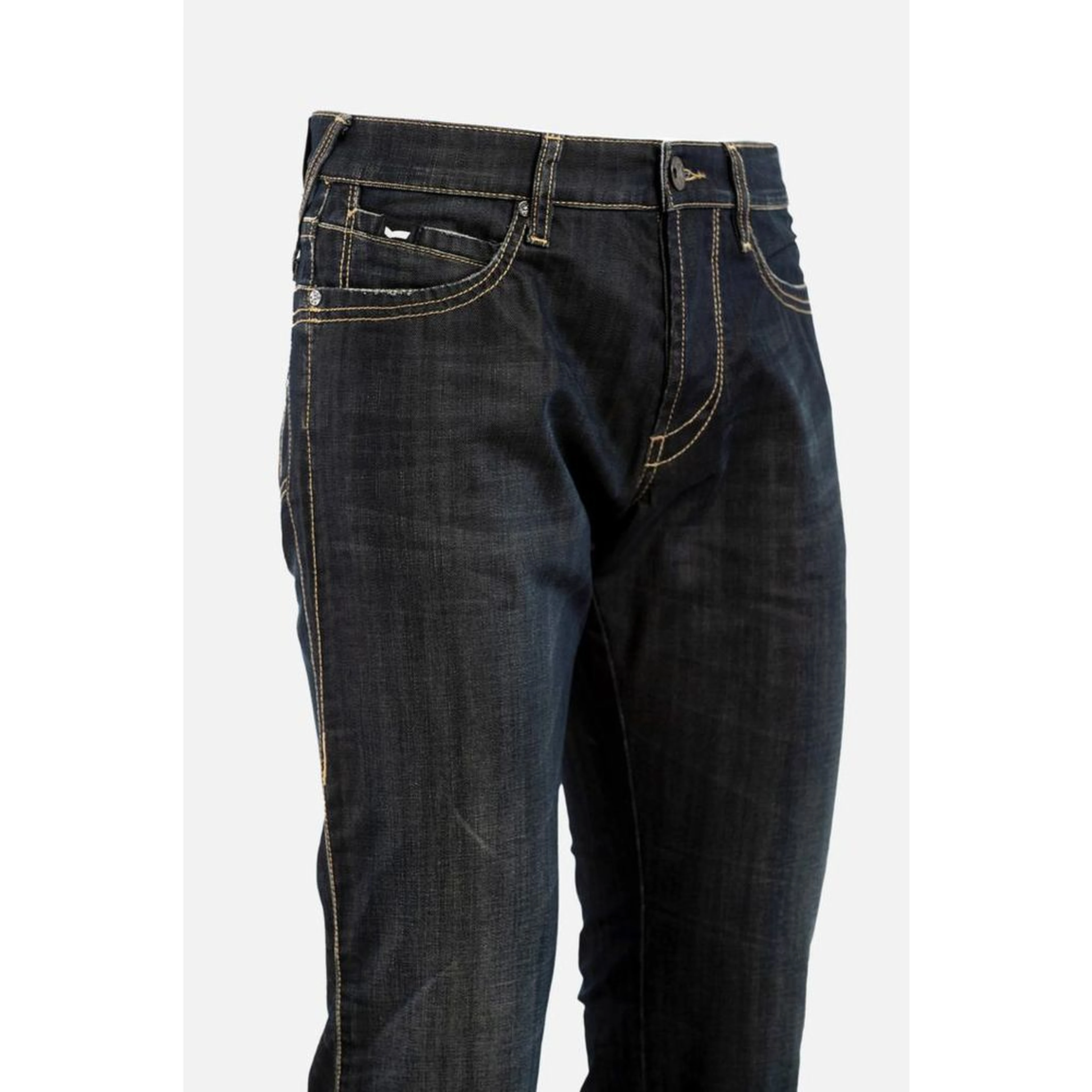 Gray Cotton Straight-Leg Jeans
