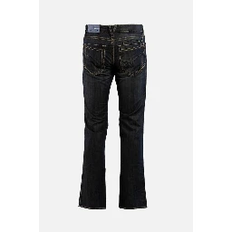 Gray Cotton Straight-Leg Jeans