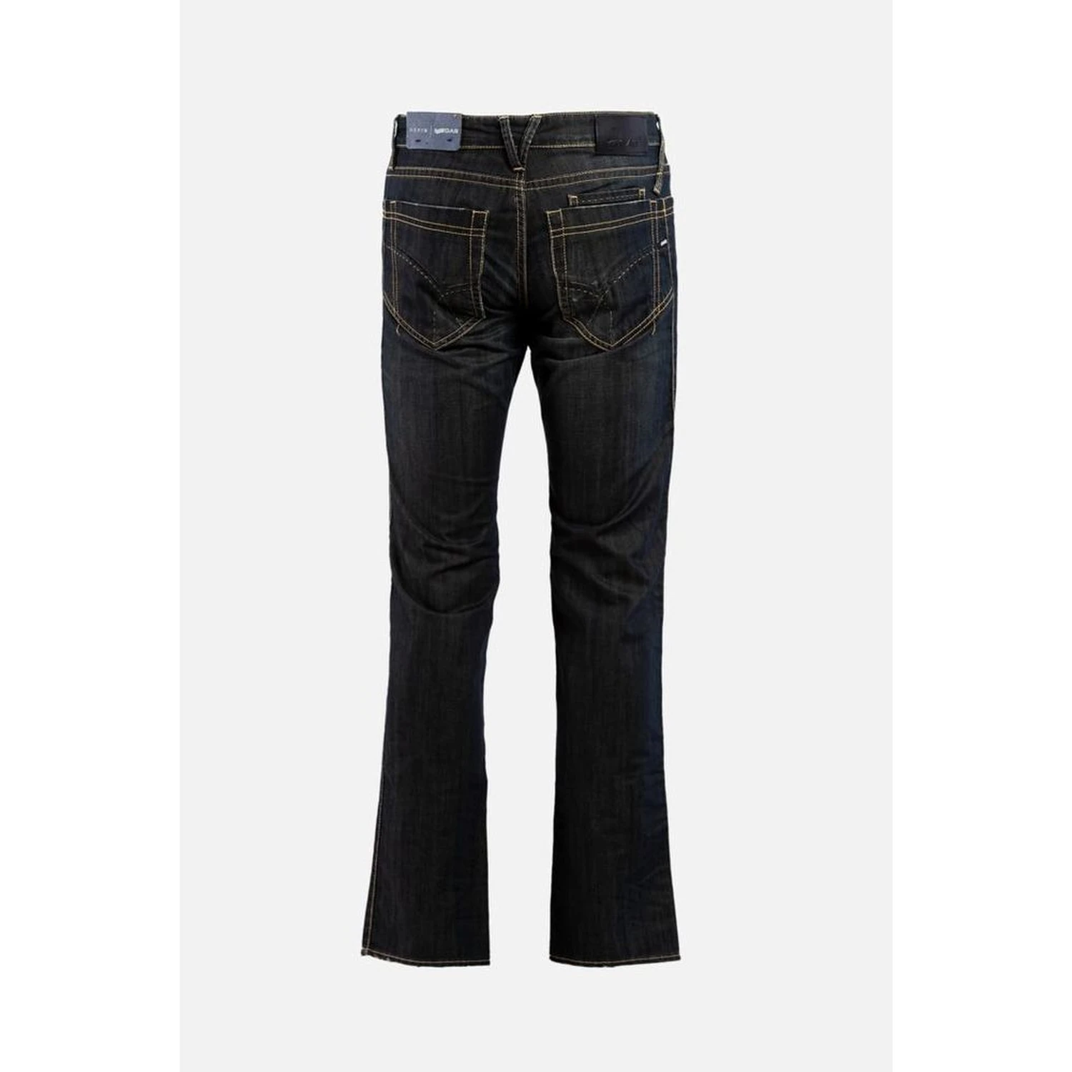 Gray Cotton Straight-Leg Jeans