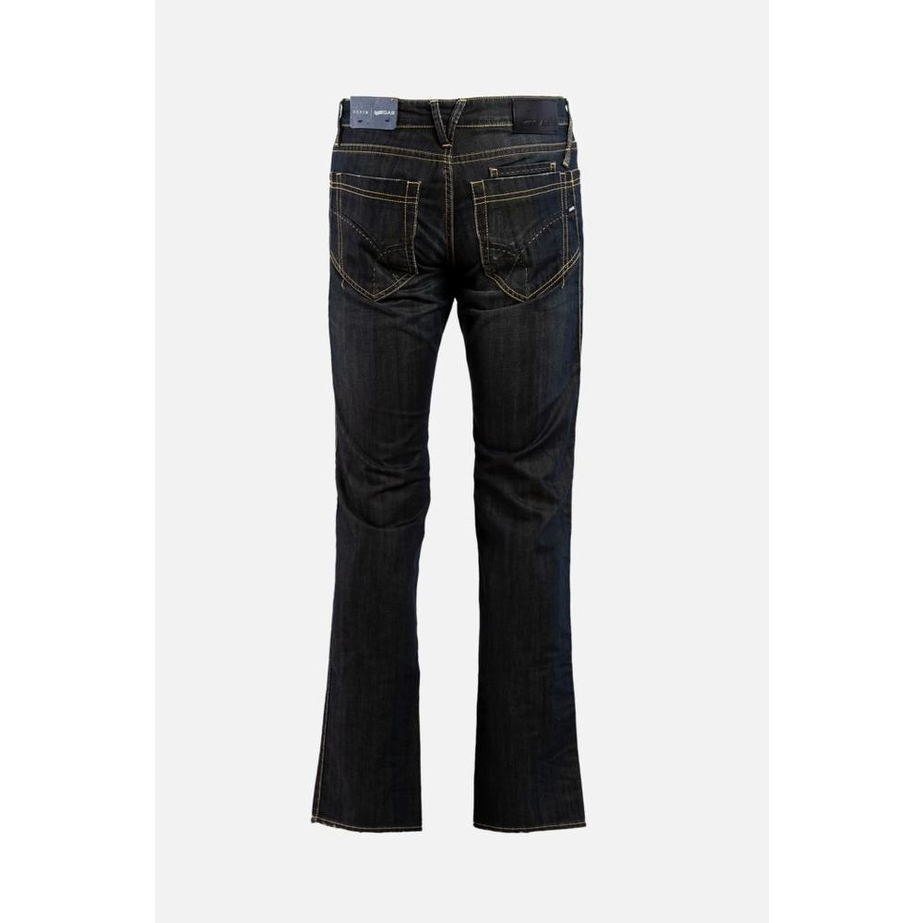 Gray Cotton Straight-Leg Jeans