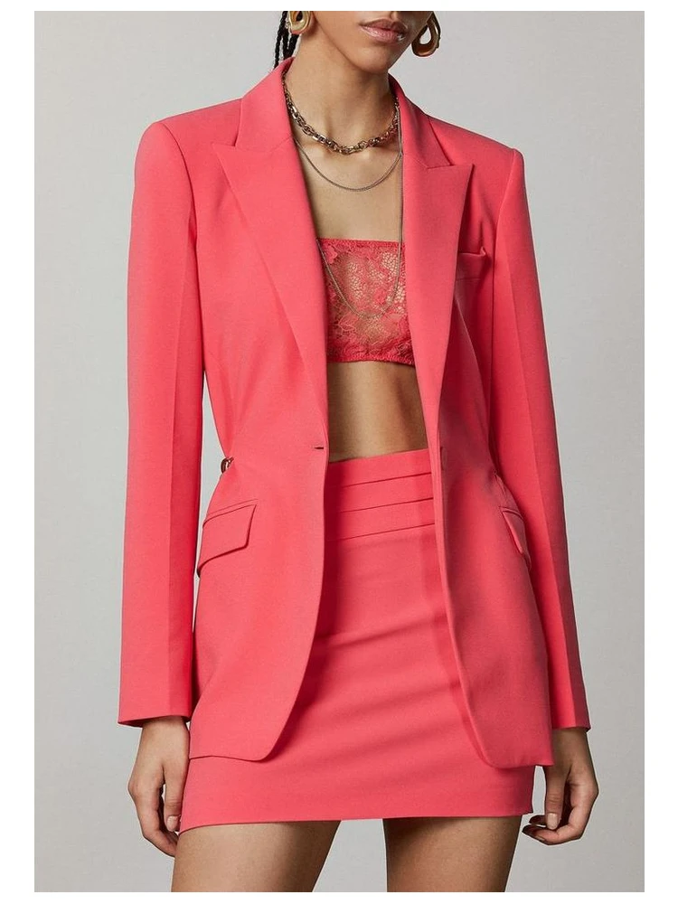 Red Polyester Blazer