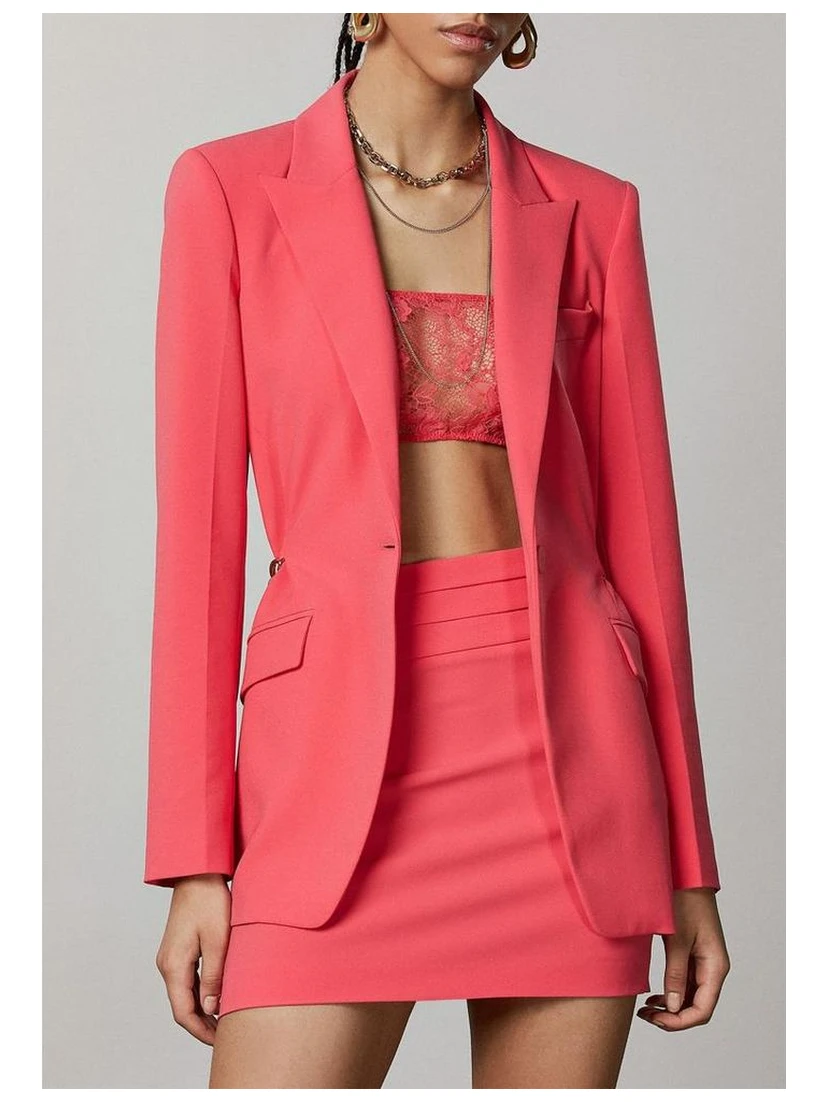 Red Polyester Blazer