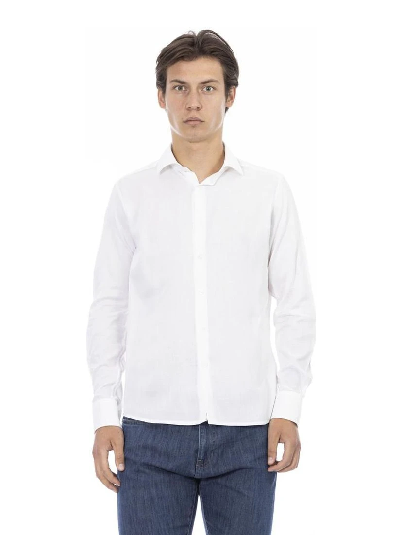 White Cotton Long Sleeve T-Shirt