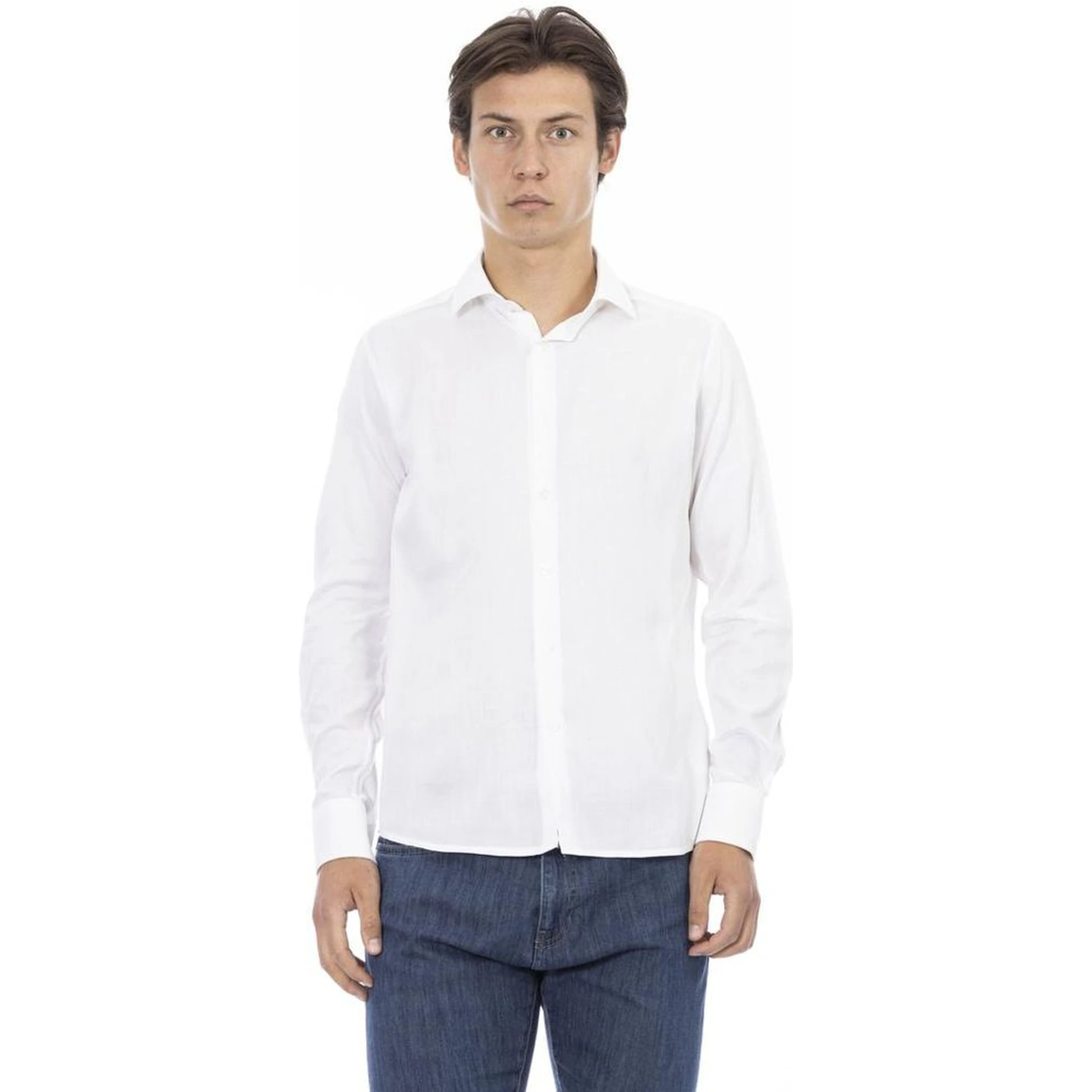 White Cotton Long Sleeve T-Shirt
