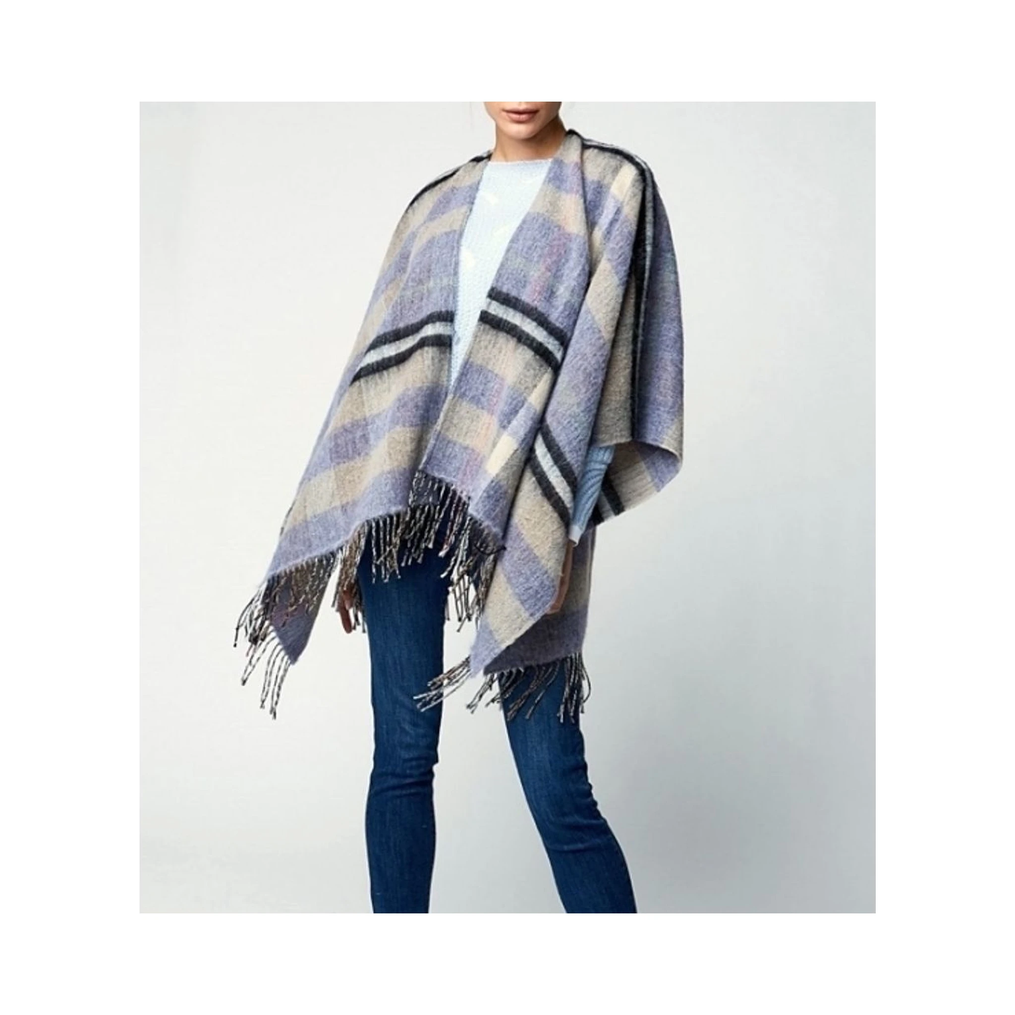 Brown Marabou Poncho