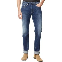 Blue Cotton Slim Fit Jeans