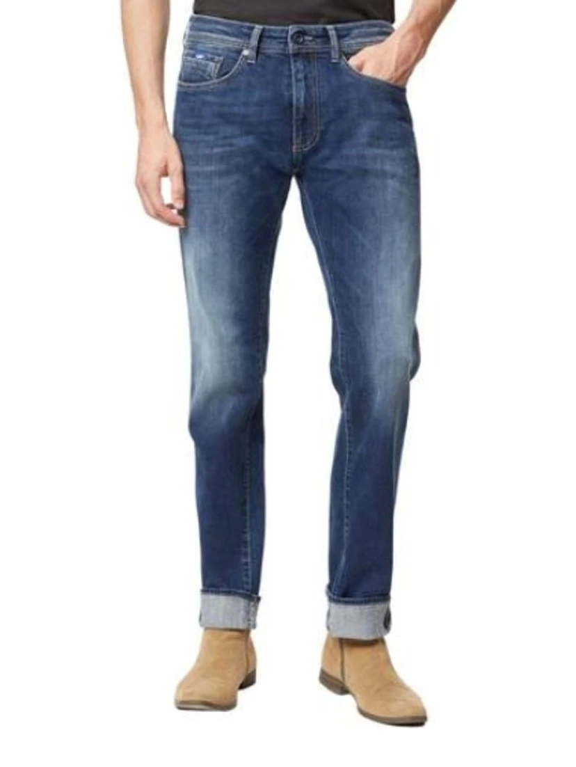 Blue Cotton Slim Fit Jeans
