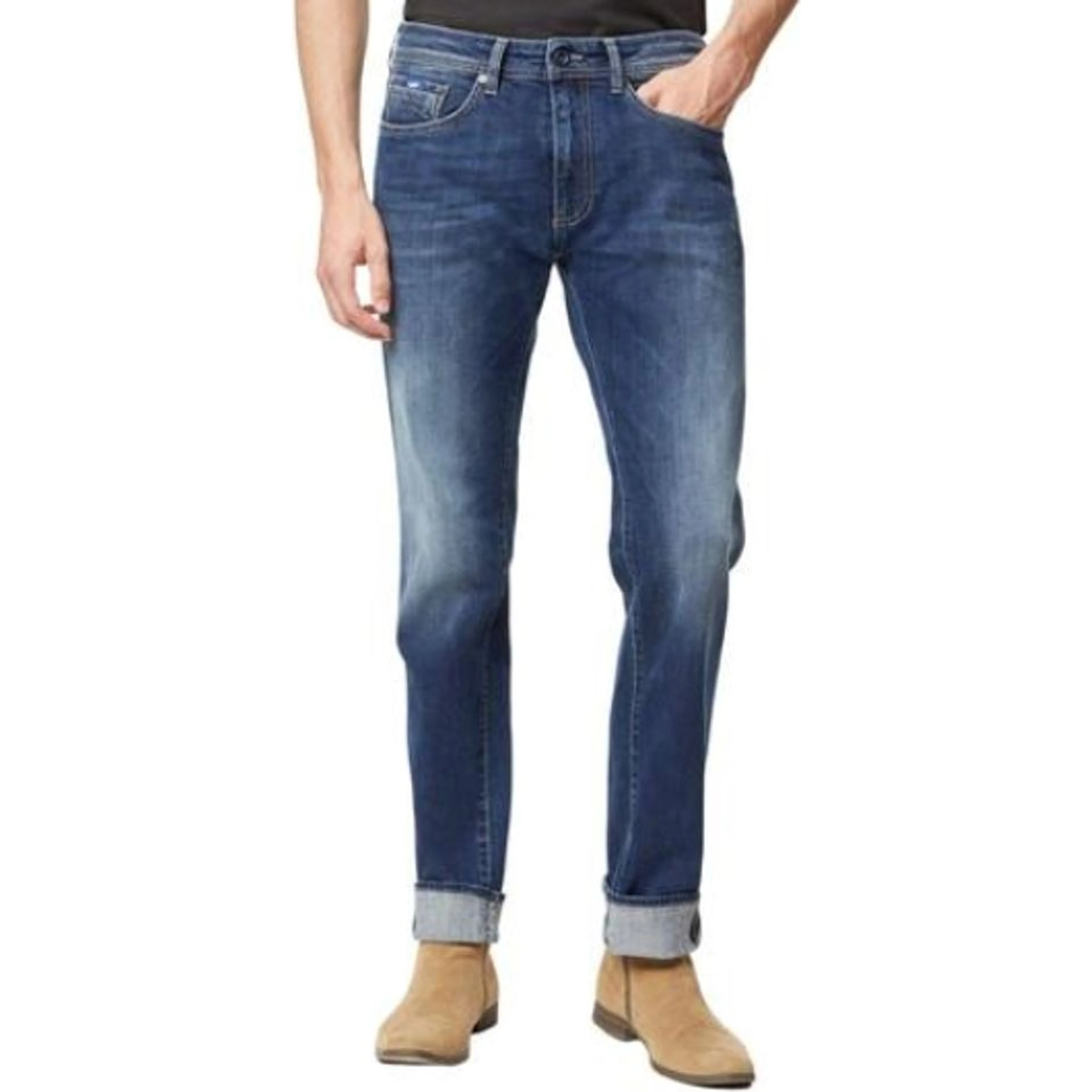 Blue Cotton Slim Fit Jeans