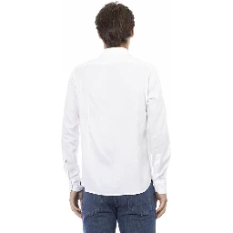 White Cotton Long Sleeve T-Shirt