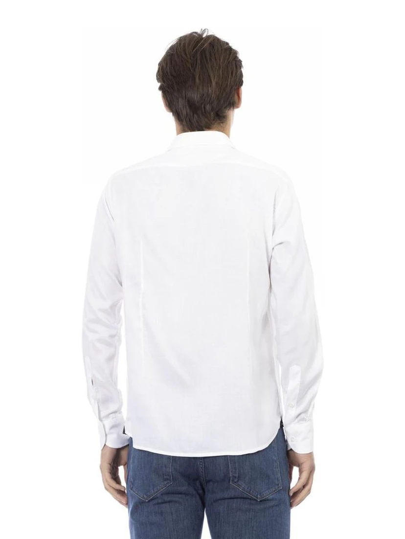 White Cotton Long Sleeve T-Shirt