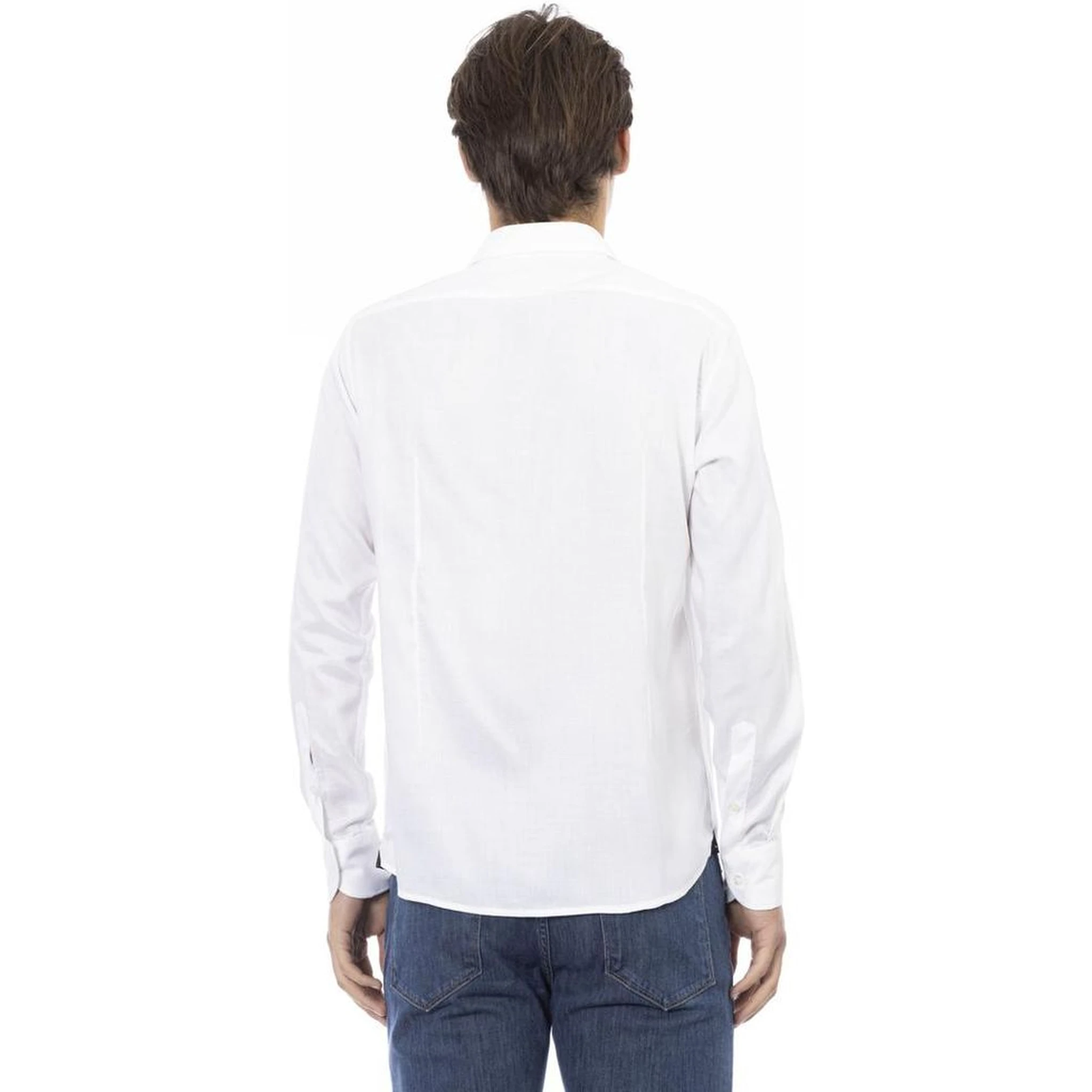 White Cotton Long Sleeve T-Shirt