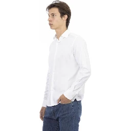 White Cotton Long Sleeve T-Shirt