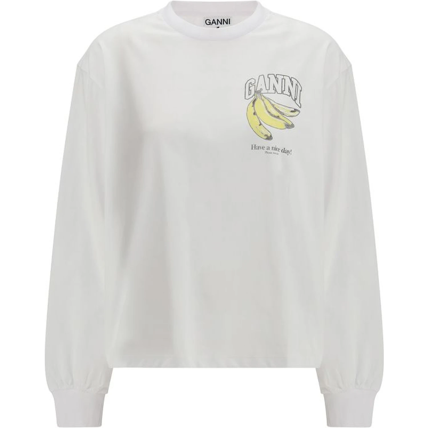 White Cotton Long Sleeve T-Shirt