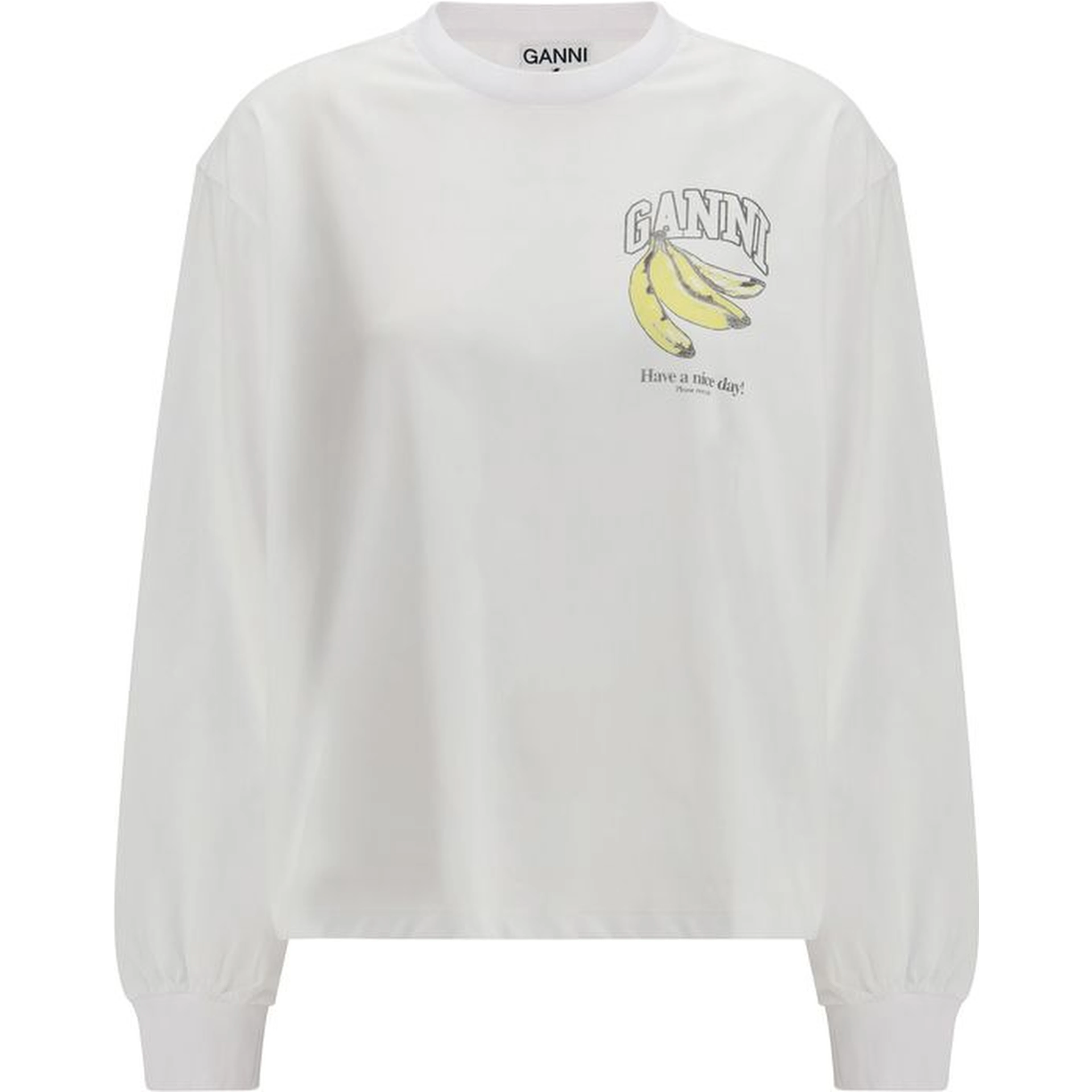 White Cotton Long Sleeve T-Shirt