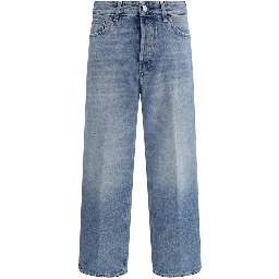 Blue Cotton Boyfriend Jeans