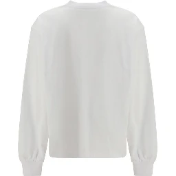 White Cotton Long Sleeve T-Shirt