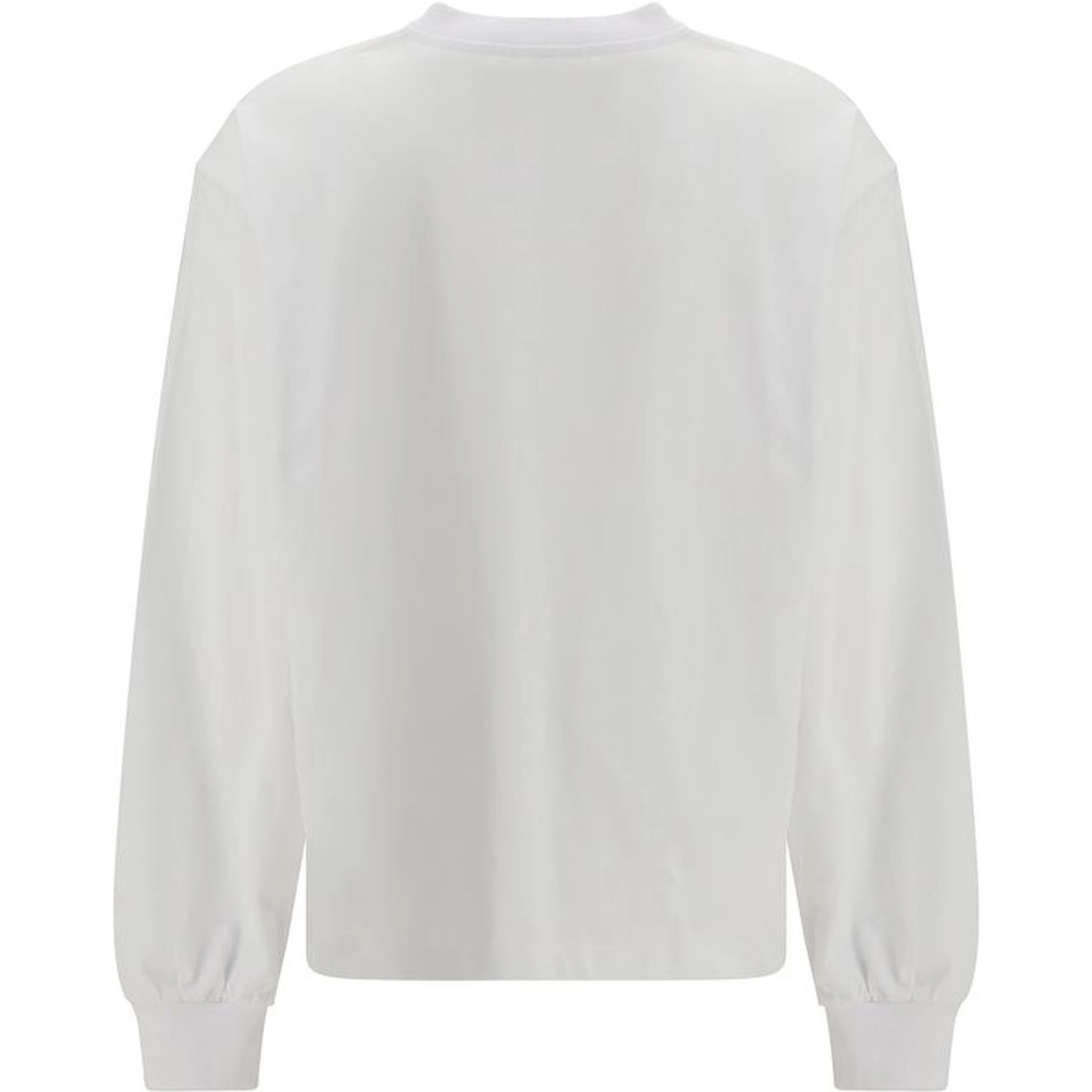 White Cotton Long Sleeve T-Shirt