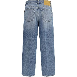 Blue Cotton Boyfriend Jeans