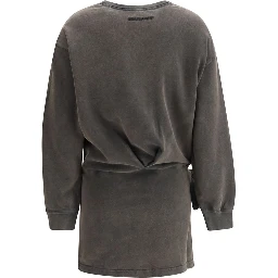 Gray Cotton Casual Dress
