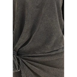 Gray Cotton Casual Dress