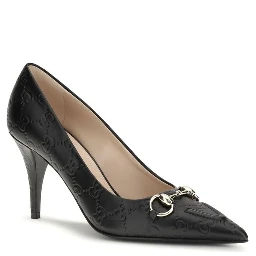 Black Calf Leather Bos Taurus Mid Heel Pumps