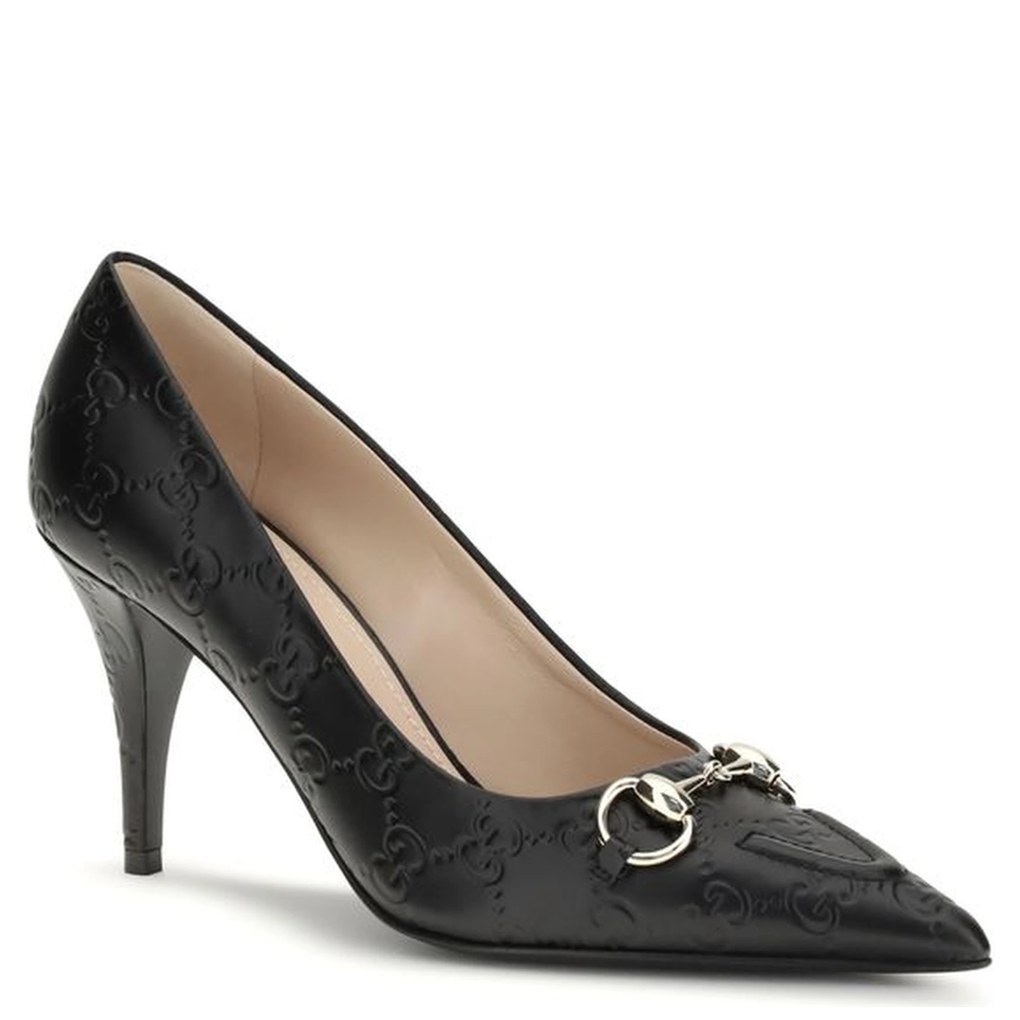 Black Calf Leather Bos Taurus Mid Heel Pumps