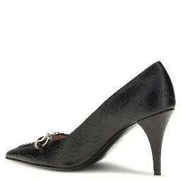 Black Calf Leather Bos Taurus Mid Heel Pumps